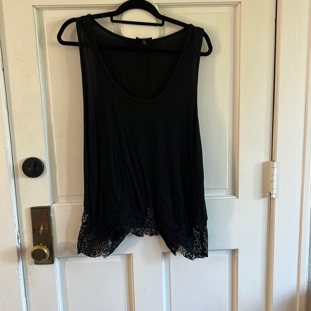 Black tank with lace bottom